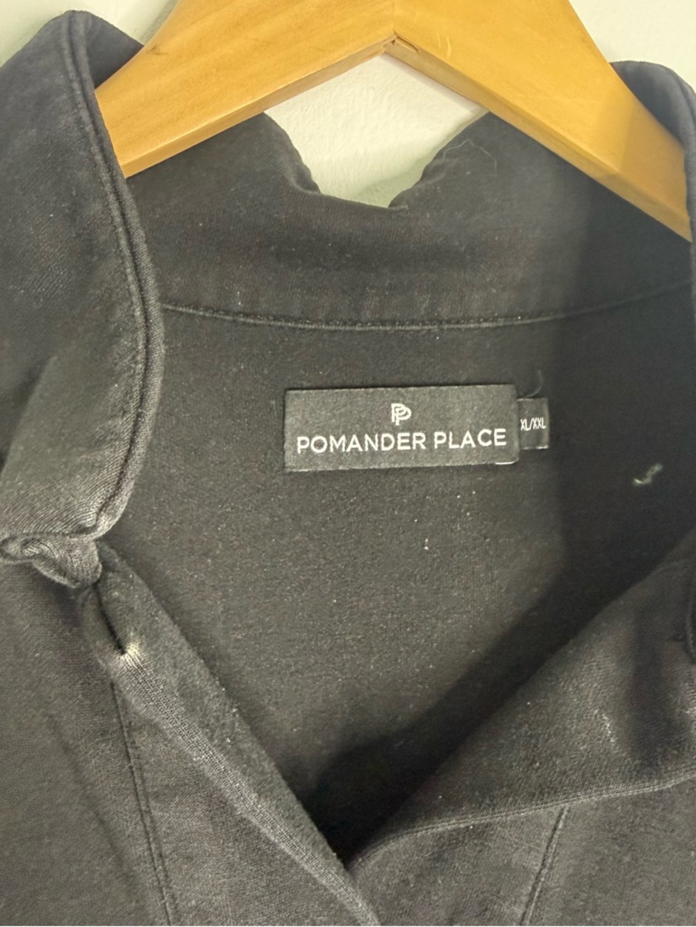 Pomander Place Easy Polo Swing Sweatshirt Black XL/XXL Oversized - Picture 2 of 5